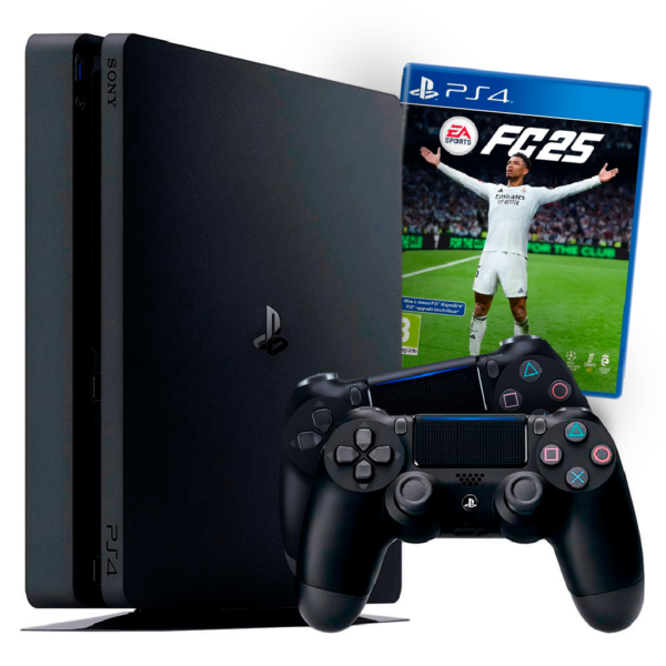 Playstation 4 SLIM 1TB 2 controles + EA FC25 PS4 (seminovo)