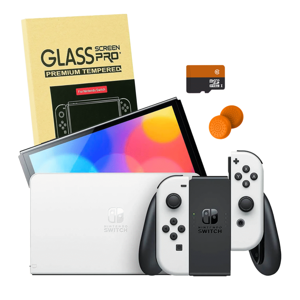 Nintendo Switch OLED DESBLOQUEADO + SD 512Gb + Película +  Capa Analógico