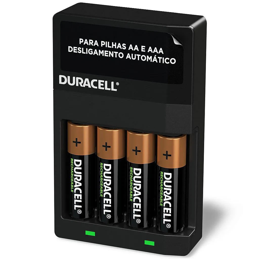 Pilhas Recarregáveis Duracell 4 AA + Carregador AA/AAA