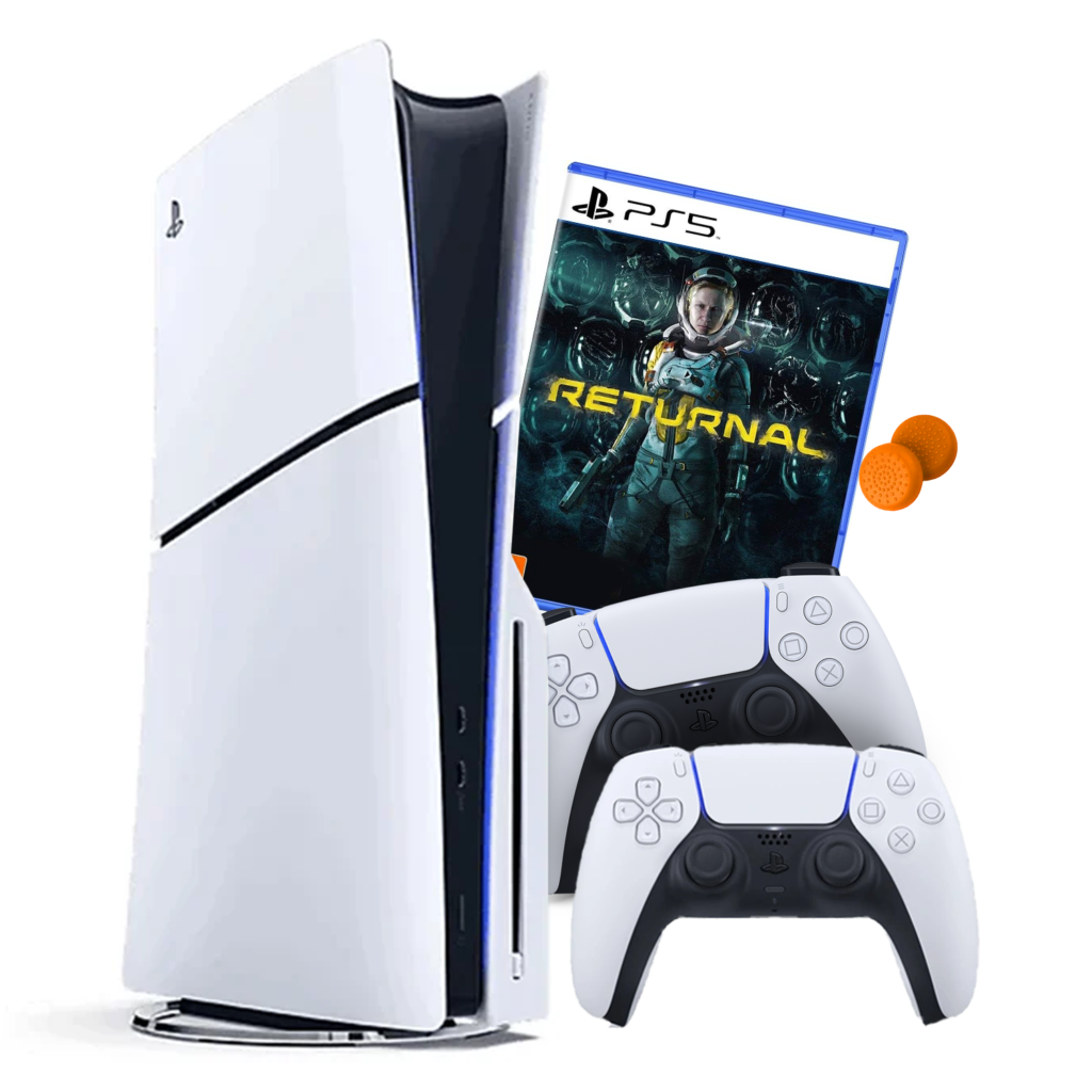 Playstation 5 Slim + Controle Extra + Returnal + Base Carregadora + Capa de analógico (seminovo)