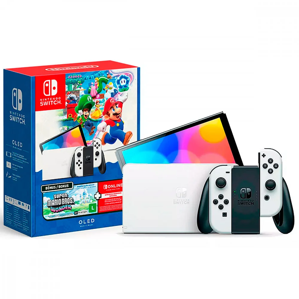 Nintendo Switch OLED + Super Mario Bros Wonder DESBLOQUEADO